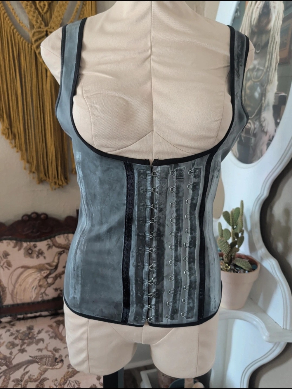 Grey Underbust Corset Vest - Elegant Shaping Top